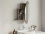 Hanah Home Mueble de Baño con Espejo y Almacenamiento, Light Mocha, 60x75x13 cm